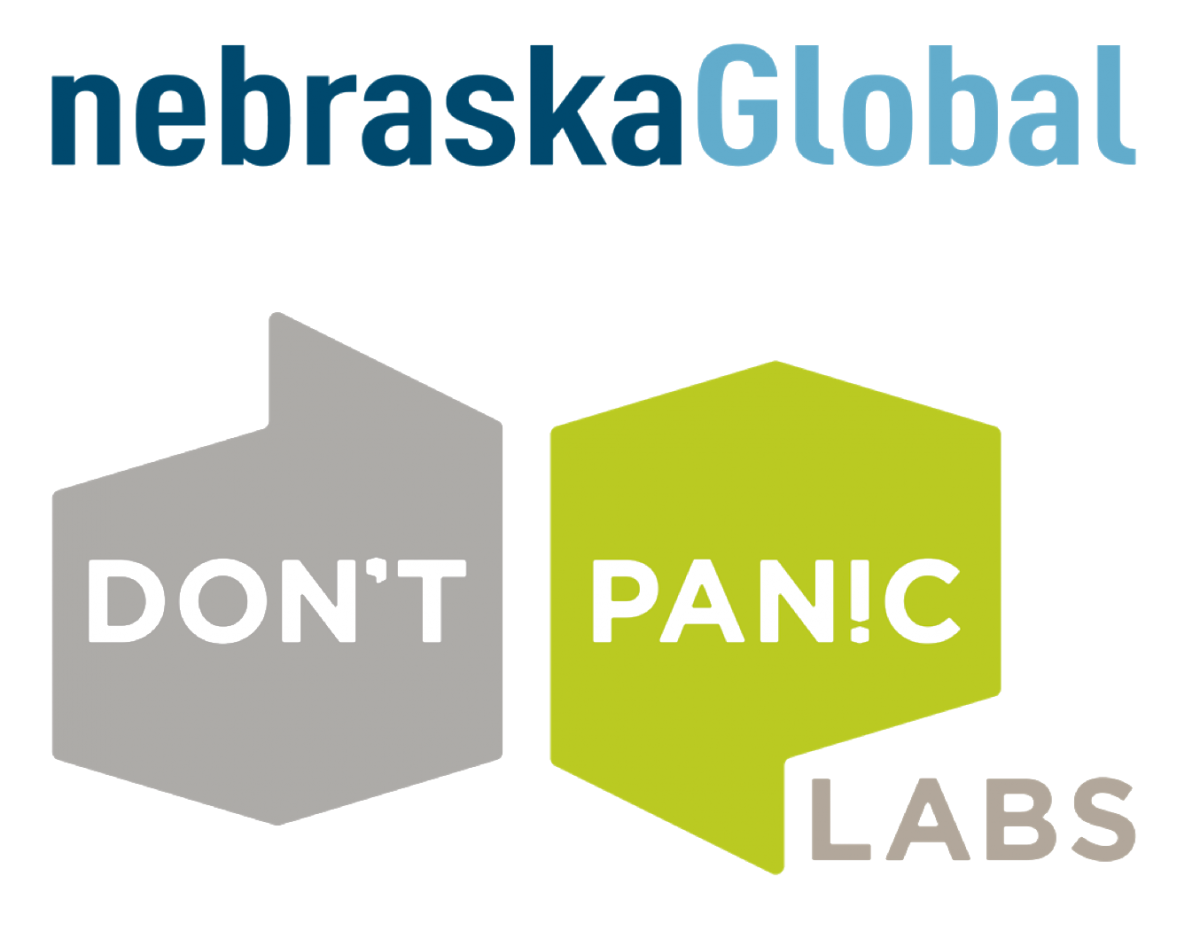 The logo of Nebraska Global and Don't Panic Labs.