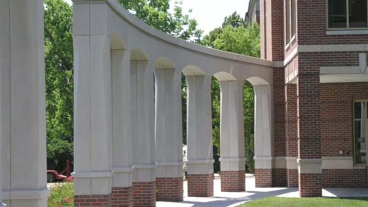 A line of stone arches.