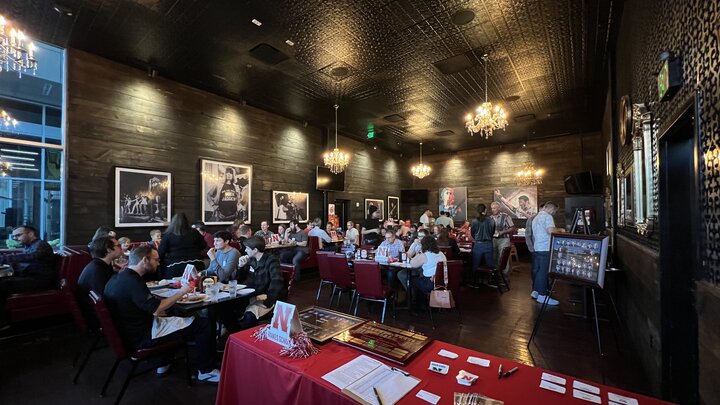 Wide angle shot of HopCat from the fall 2024 Raikes School alumni reunion