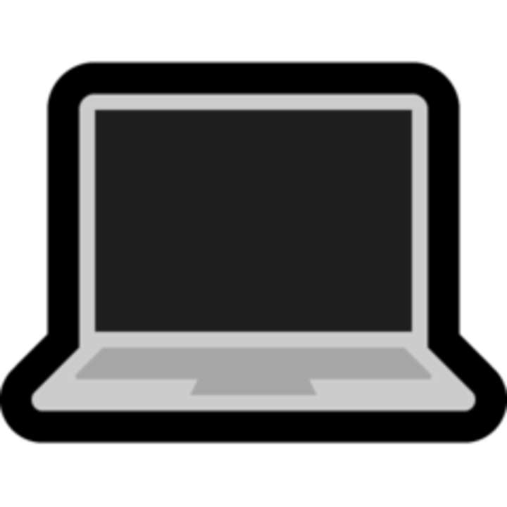 A graphic representing an open laptop.