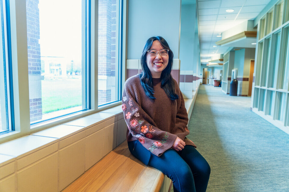 Victoria Chin, a May graduate riding the success of her Design Studio capstone project in the Jeffery S. Raikes School of Computer Science and Management into a career in tech.
